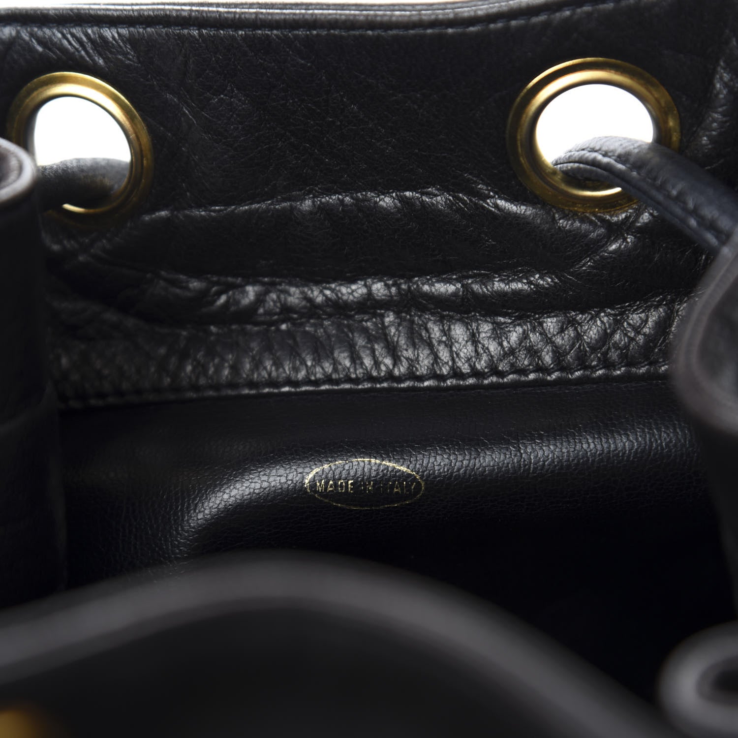 Chanel Lambskin Drawstring Bucket Bag Black 11 of 13