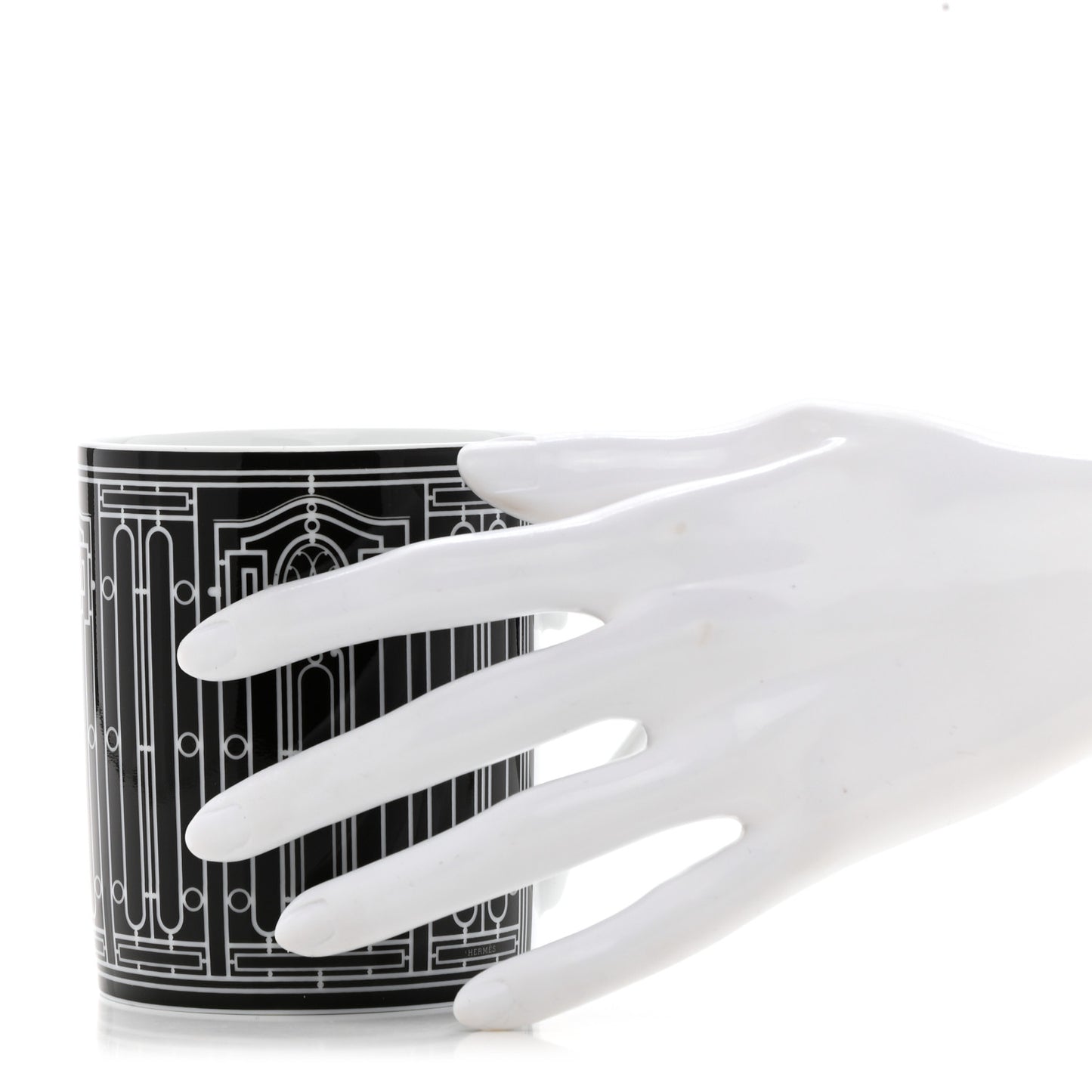 Porcelain H Deco Mug N°2 Black