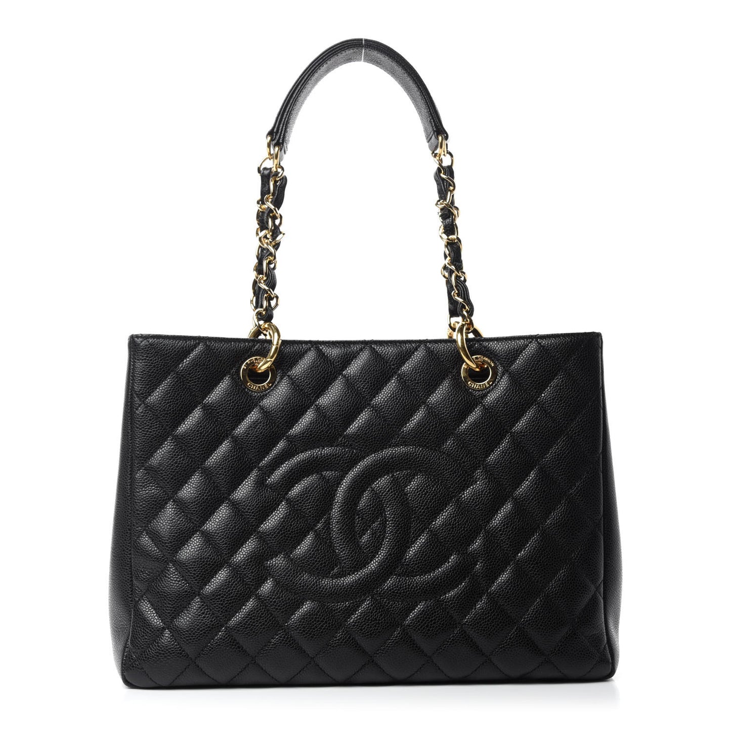 Caviar Quilted Grand Shopping Tote GST Black