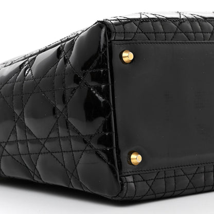 Christian Dior Patent Cannage Large Lady Dior Black 9 of 13