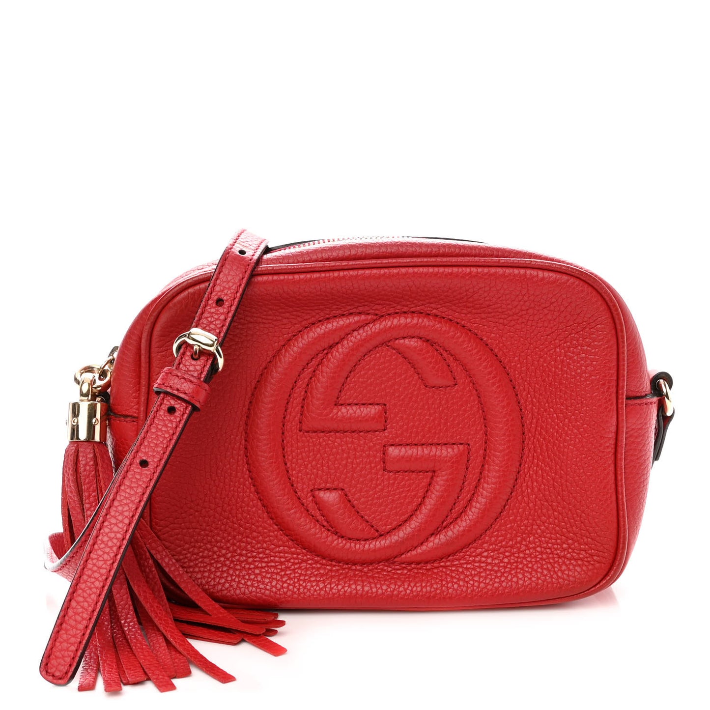 Pebbled Calfskin Small Soho Disco Bag Tabasco Red