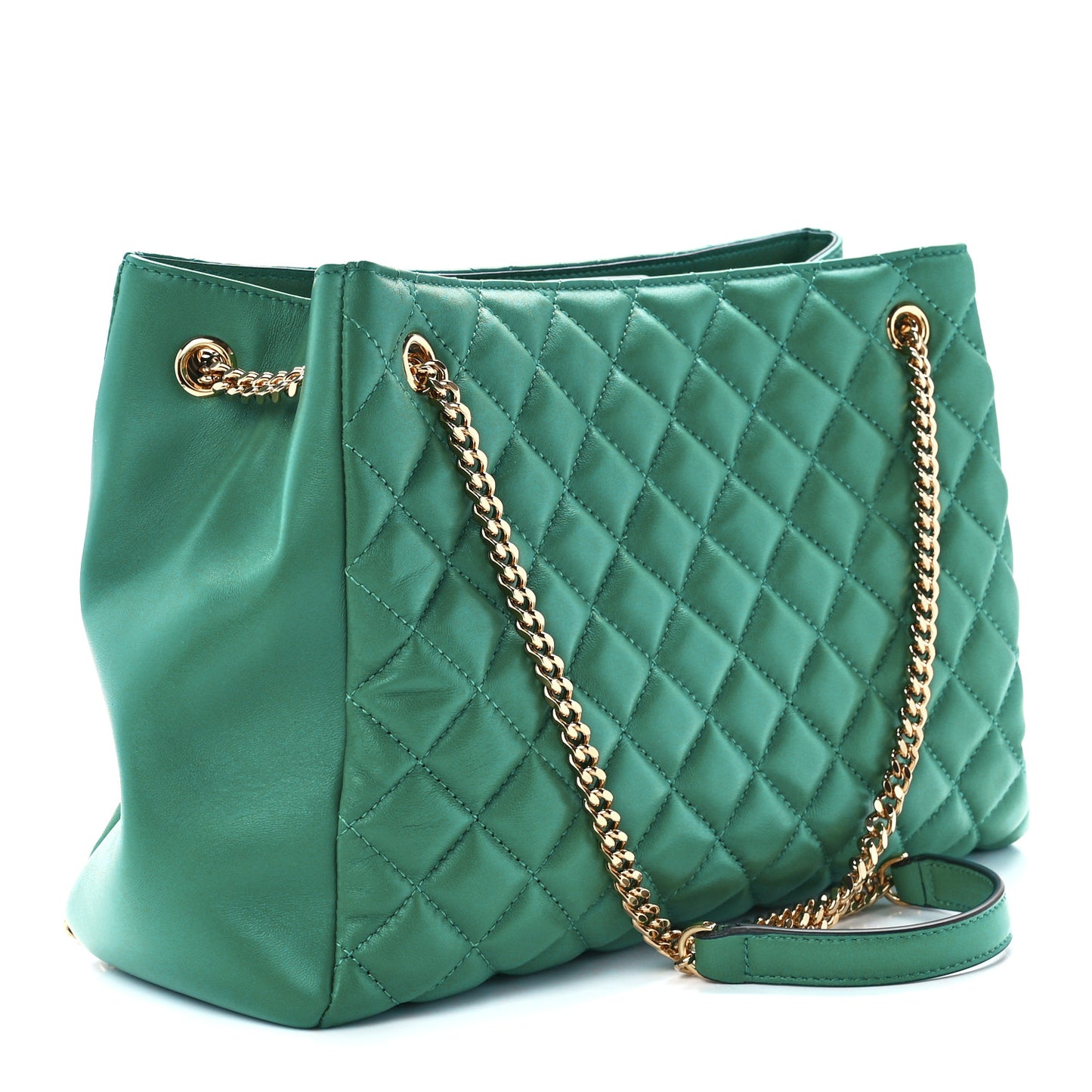 Nappa Quilted Medusa Chain Shoulder Bag Green