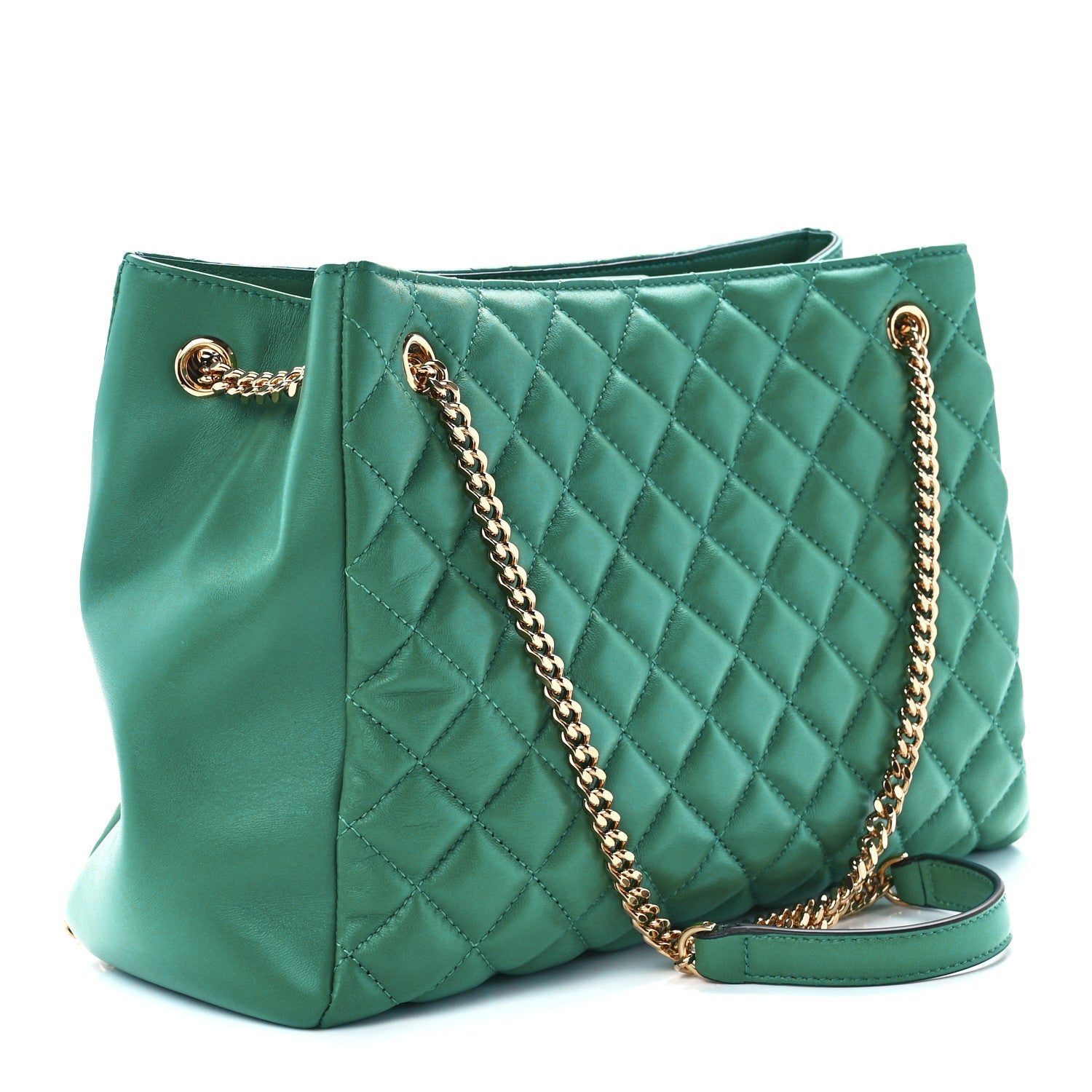Versace Nappa Quilted Medusa Chain Shoulder Bag Green 3 of 12