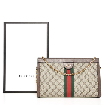 Gucci GG Supreme Monogram Web Medium Ophidia Chain Shoulder Bag Brown 8 of 8
