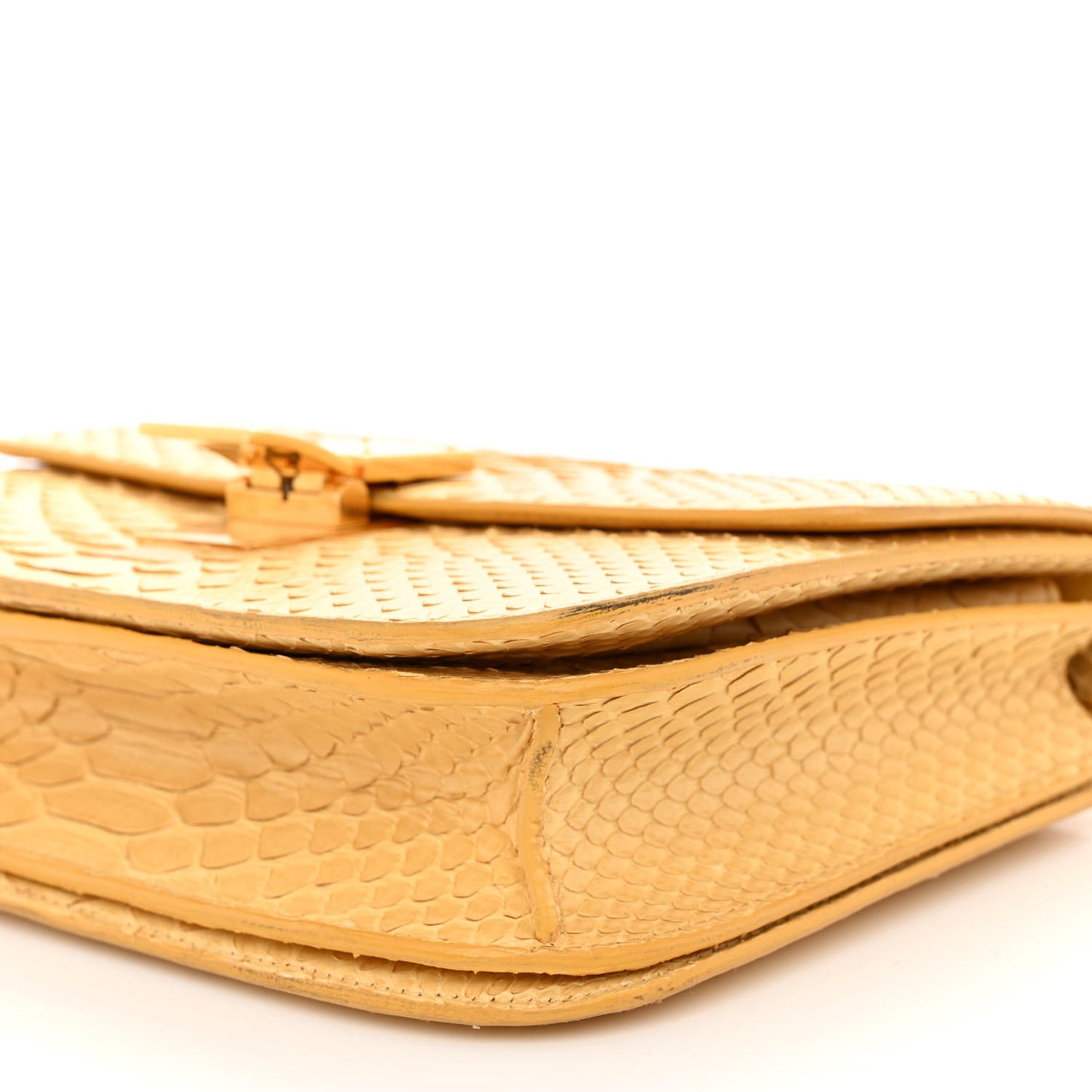 Snakeskin Medium Classic Box Yellow