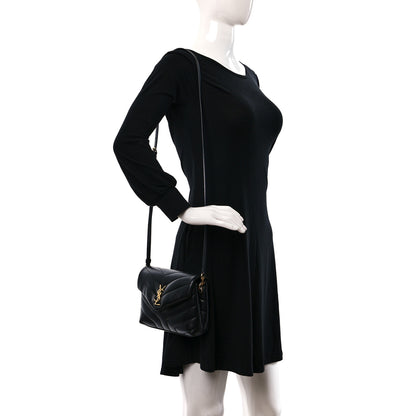 Saint Laurent Calfskin Y Quilted Monogram Toy Loulou Crossbody Bag Black 2 of 10