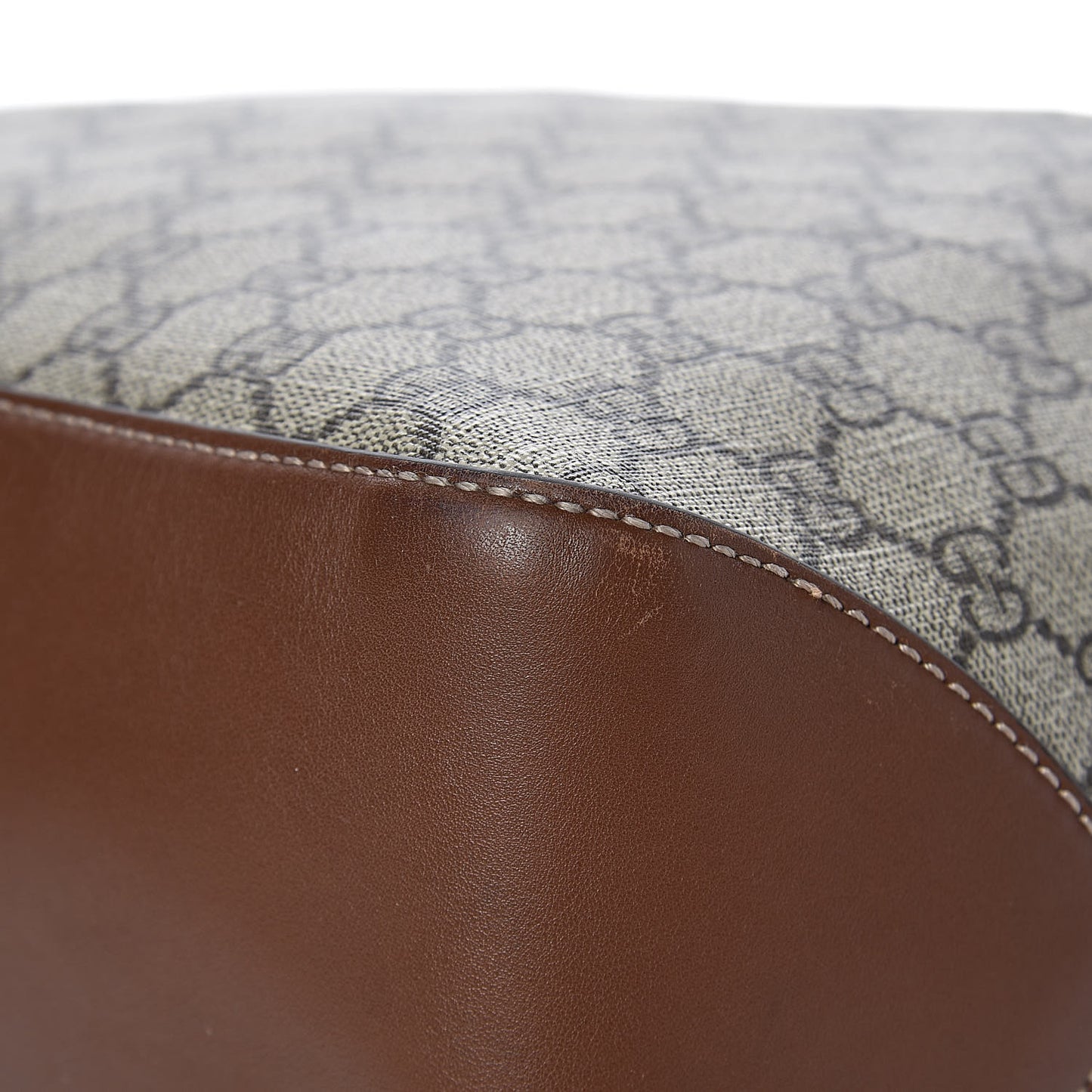 GG Supreme Monogram Large Linea A Hobo Light Brown