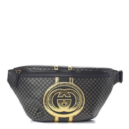 Gucci X DAPPER DAN Calfskin Laminated Ayers GG Micro Monogram Belt Bag Black 1 of 12