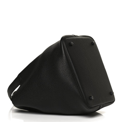 Hermes Taurillon Clemence Monochrome Picotin Lock 22 MM Black 4 of 11