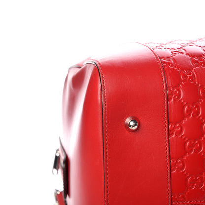 Gucci Guccissima Signature Large Duffle Hibiscus Red 20 of 26