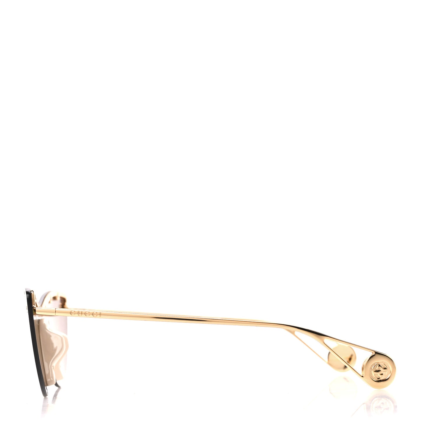 Metal Rimless Star Studded Monogram 90mm Cat Eye GG0666S Sunglasses Mirror Purple