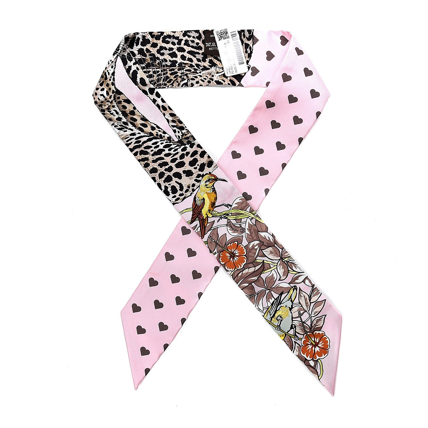 Hermes Silk Jungle Love Love Twilly Rose Pale Etoupe 1 of 4