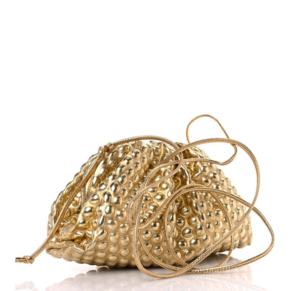 Bottega Veneta Metallic Fabric Bubble Wrap The Mini Pouch Gold 2 of 8
