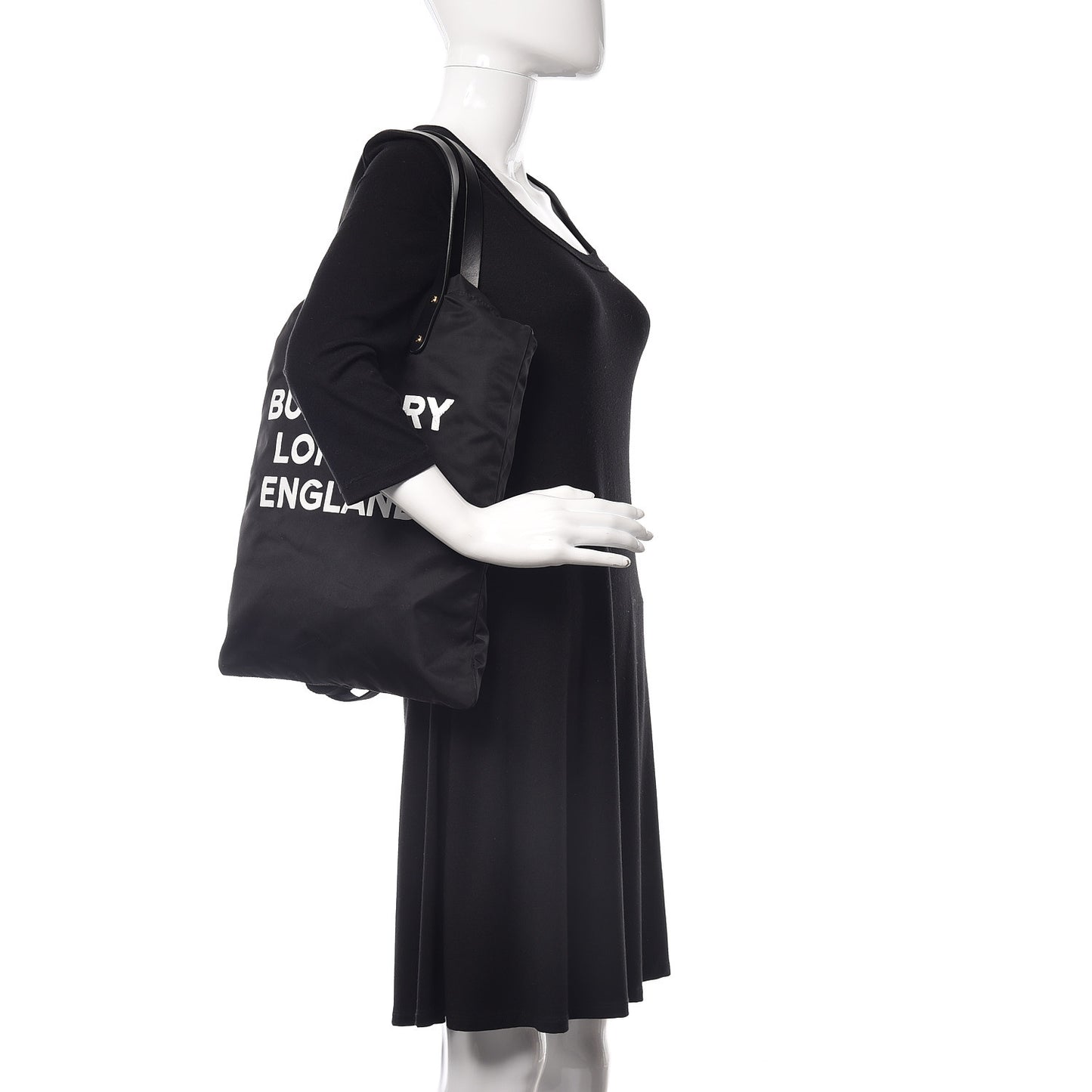 Nylon London England Print Logo Flat Tote Black