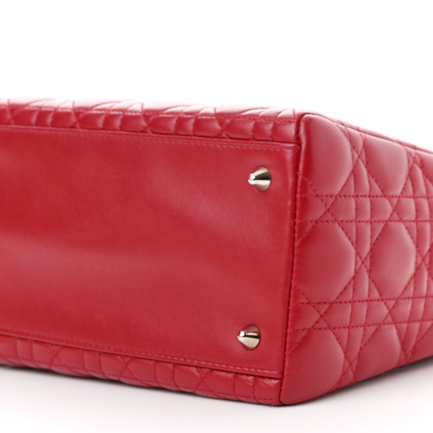 Lambskin Cannage Medium Lady Dior Red