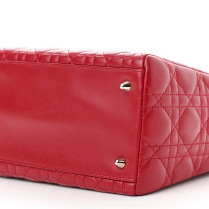 Christian Dior Lambskin Cannage Medium Lady Dior Red 10 of 12