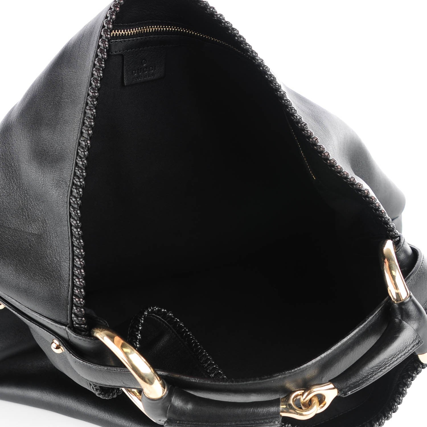 Gucci Calfskin Large Horsebit Chain Hobo Black 7 of 7