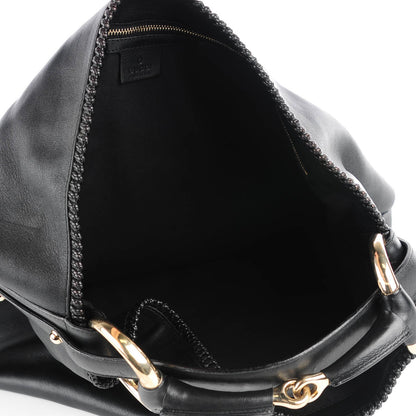 Gucci Calfskin Large Horsebit Chain Hobo Black 7 of 7