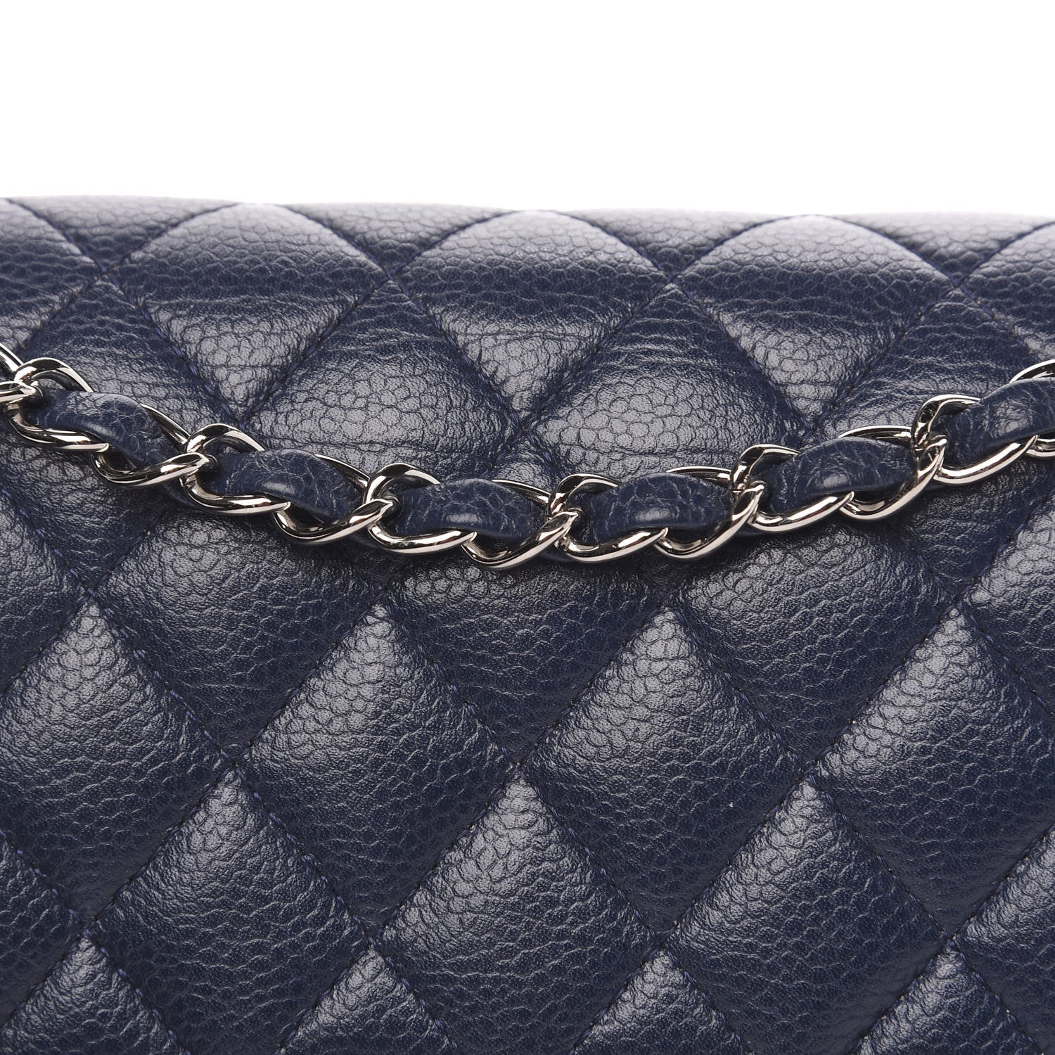 Chanel Caviar Quilted Medium Double Flap Navy 9 of 16