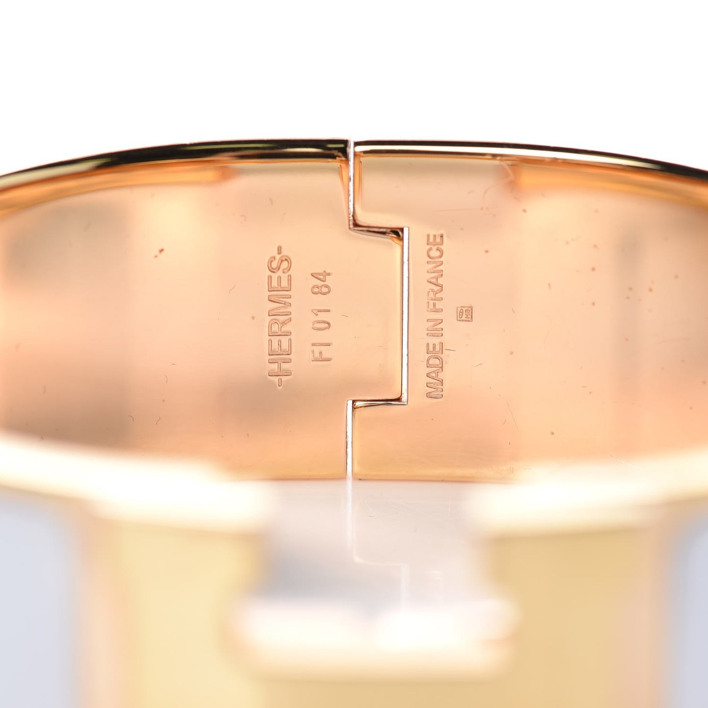 Enamel Wide Clic Clac H Bracelet PM White