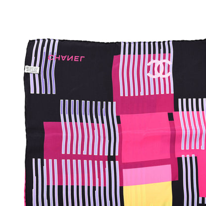 Chanel Silk CC Square Scarf Pink Multicolor 3 of 3