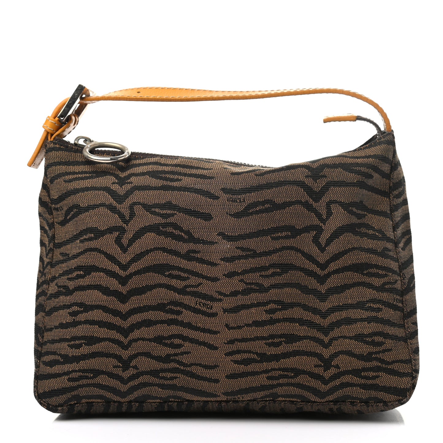 Canvas Tiger Print Mini Pochette Brown
