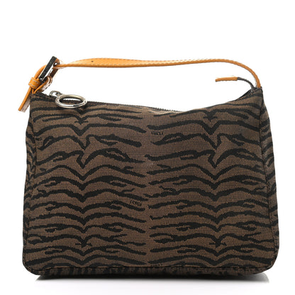 Fendi Canvas Tiger Print Mini Pochette Brown 1 of 10
