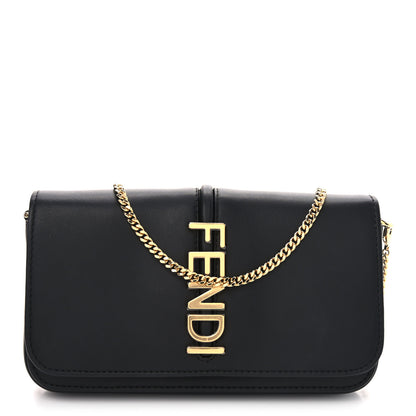 Fendi Vitello Grace Matte Fendigraphy Wallet On Chain Black 1 of 9