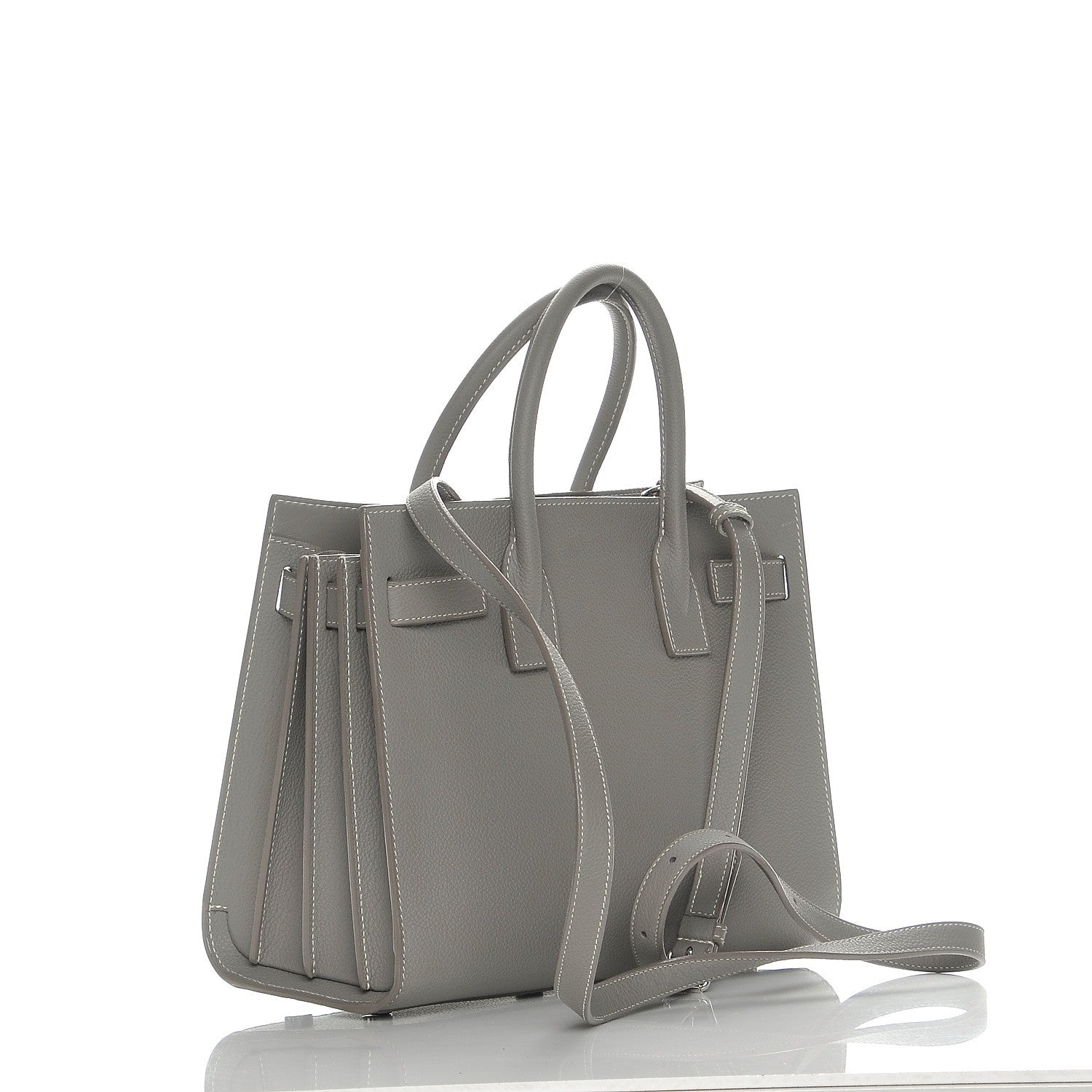 Saint Laurent Grained Calfskin Baby Sac De Jour Grey 4 of 8