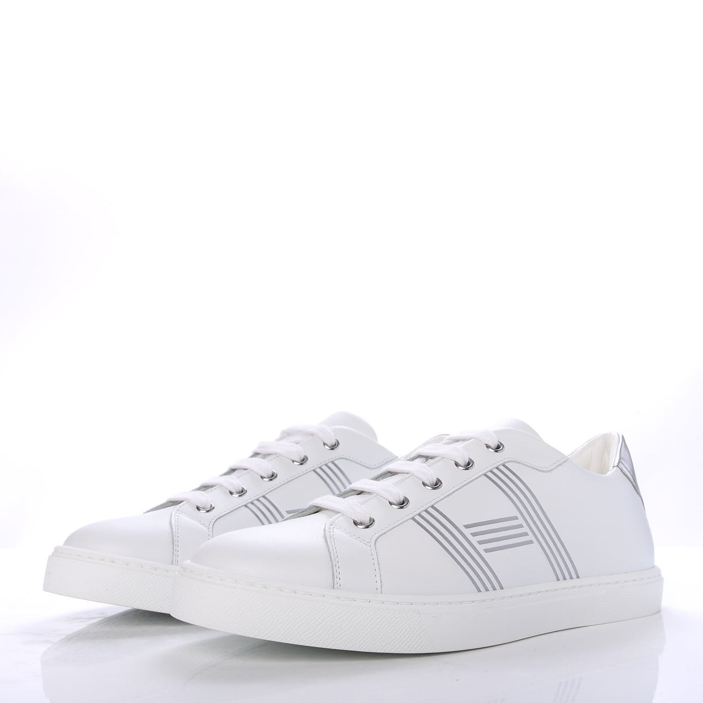 Nappa Womens Avantage Sneakers 38.5 White Argent