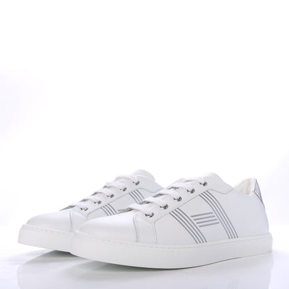 Hermes Nappa Womens Avantage Sneakers 38.5 White Argent 3 of 10