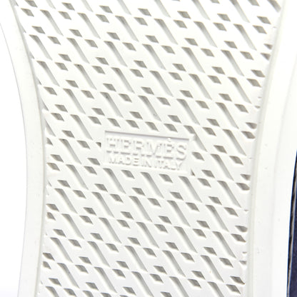 Hermes Suede Mens Jimmy High Top Sneakers 40.5 Navy Blue 10 of 13
