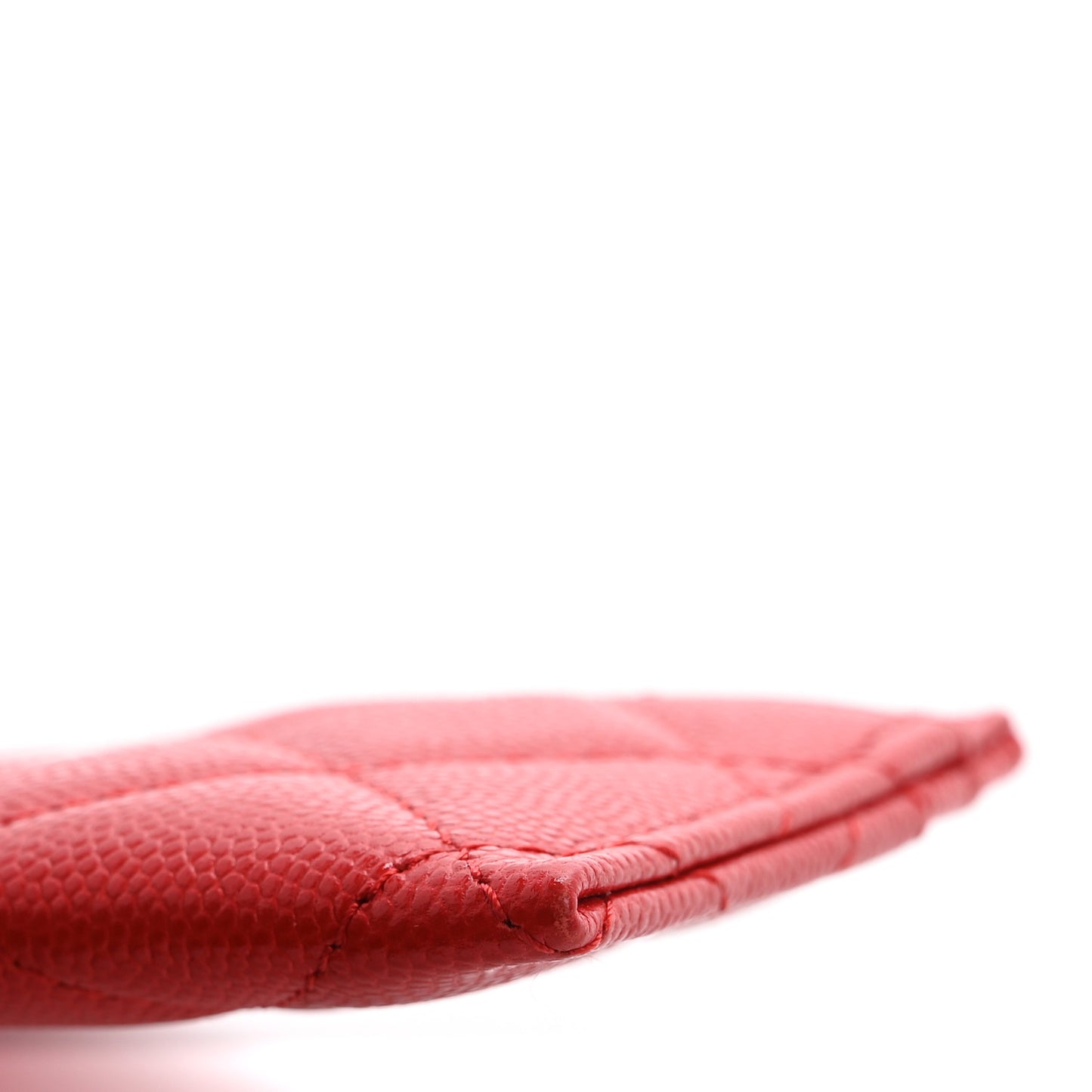 Caviar Quilted Card Holder Red