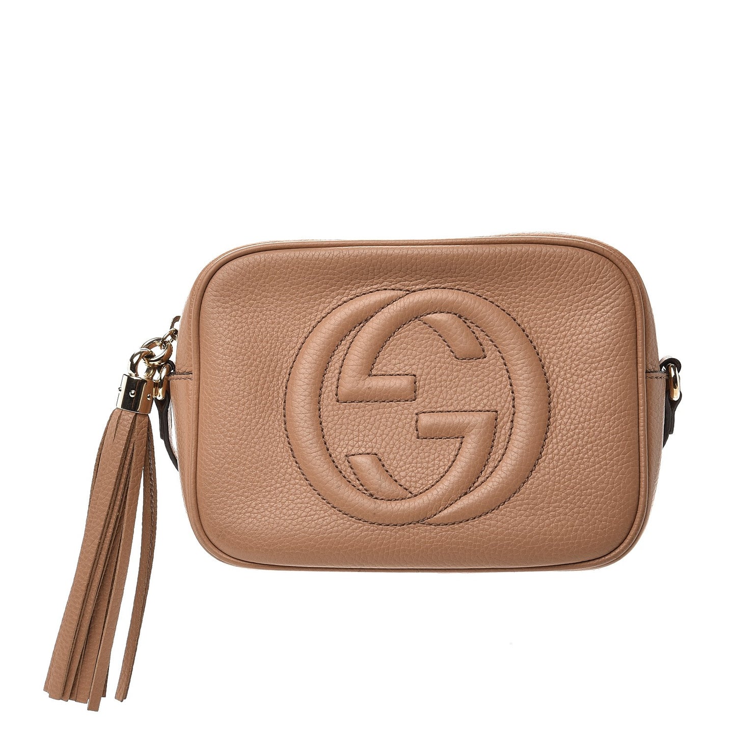 Pebbled Calfskin Small Soho Disco Bag Camelia