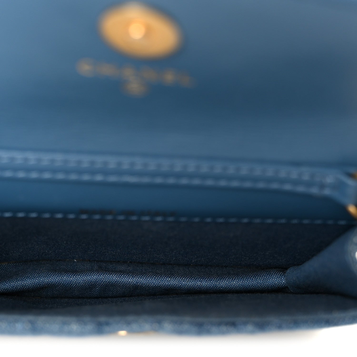 Chanel Denim Quilted CC Pearl Crush Clutch With Chain Blue 5 of 11