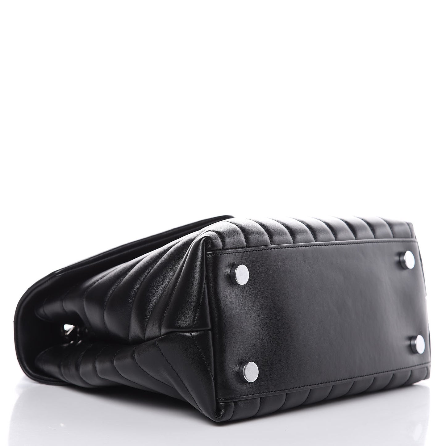 Calfskin Y Quilted Monogram Medium Loulou Satchel Black