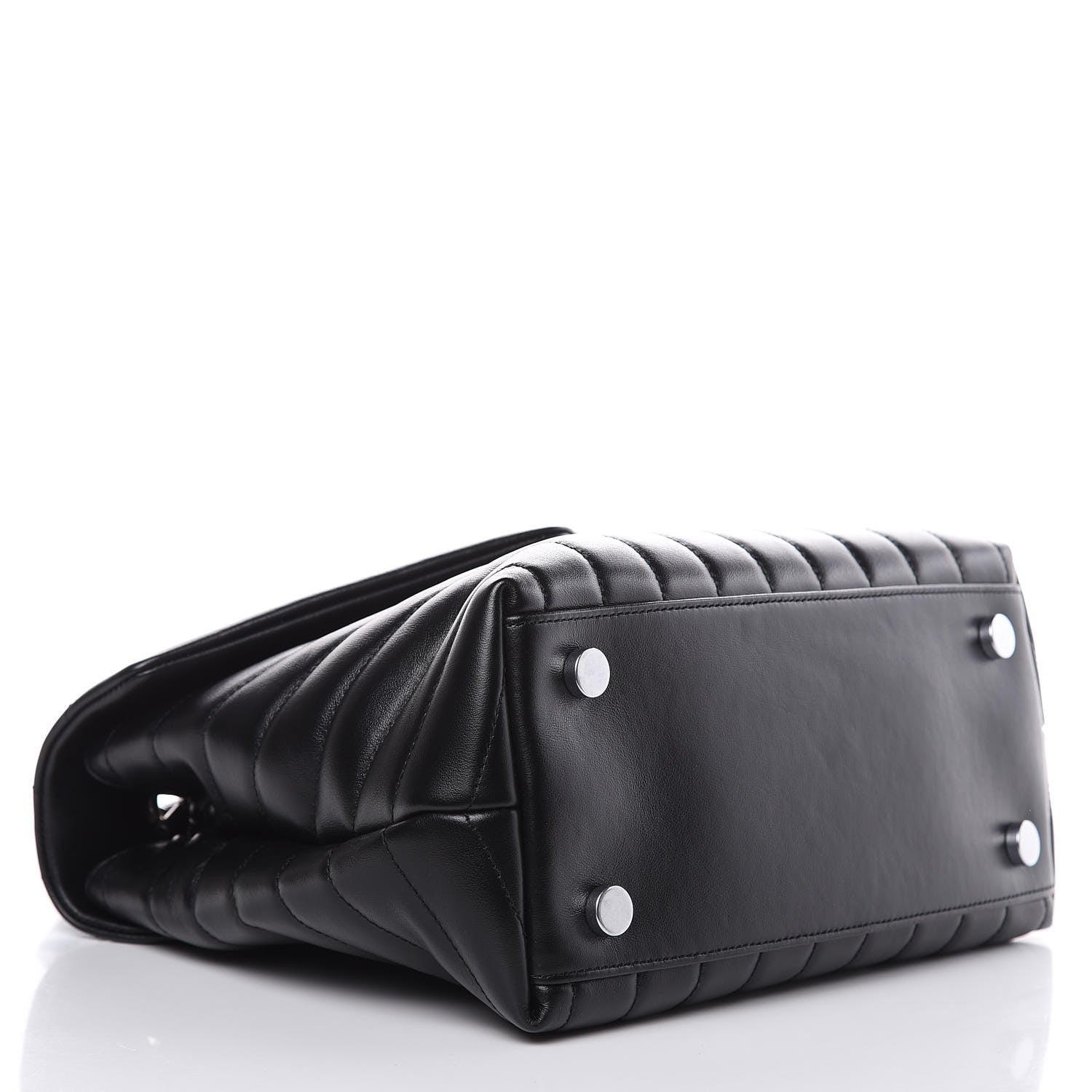 Saint Laurent Calfskin Y Quilted Monogram Medium Loulou Satchel Black 4 of 12