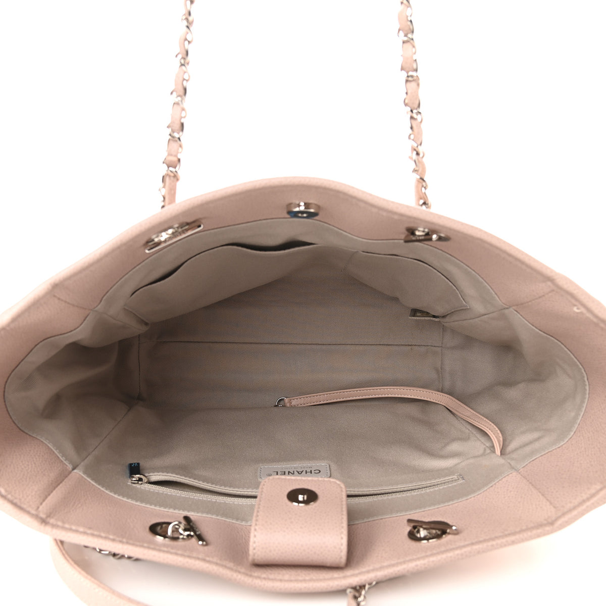 Chanel Glazed Calfskin Small Deauville Tote Light Pink 5 of 11