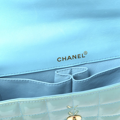 Chanel Patent East West Chocolate Bar Flap Turquoise 7 of 11