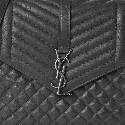 Saint Laurent Sheepskin Tri-quilt Monogram Large College Satchel Asphalt 11 of 11