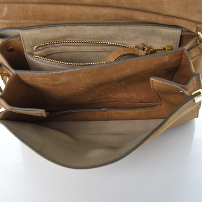 Chloe Python Suede Medium Faye Shoulder Bag Desert Beige 5 of 11