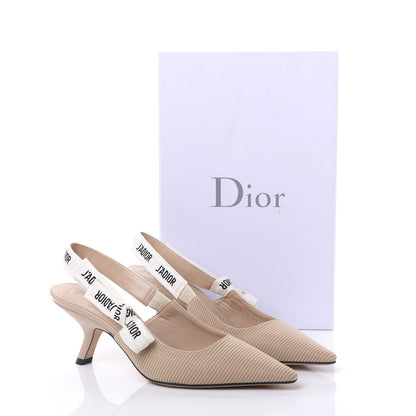 Christian Dior Technical Canvas Ribbon J Adior Slingback 65mm Pumps 37 Powder Nude 9 of 9