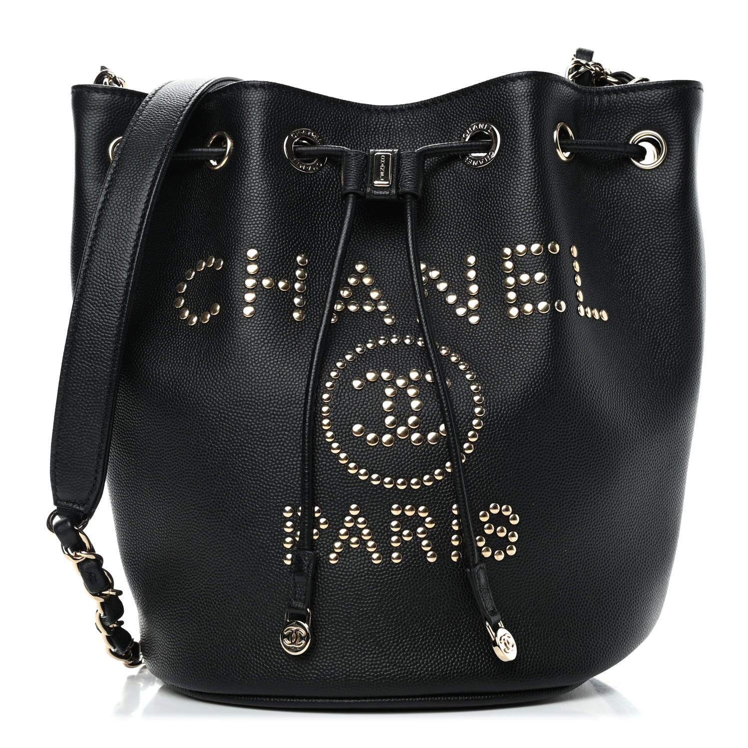 Chanel Caviar Deauville Drawstring Bucket Bag Black 1 of 4