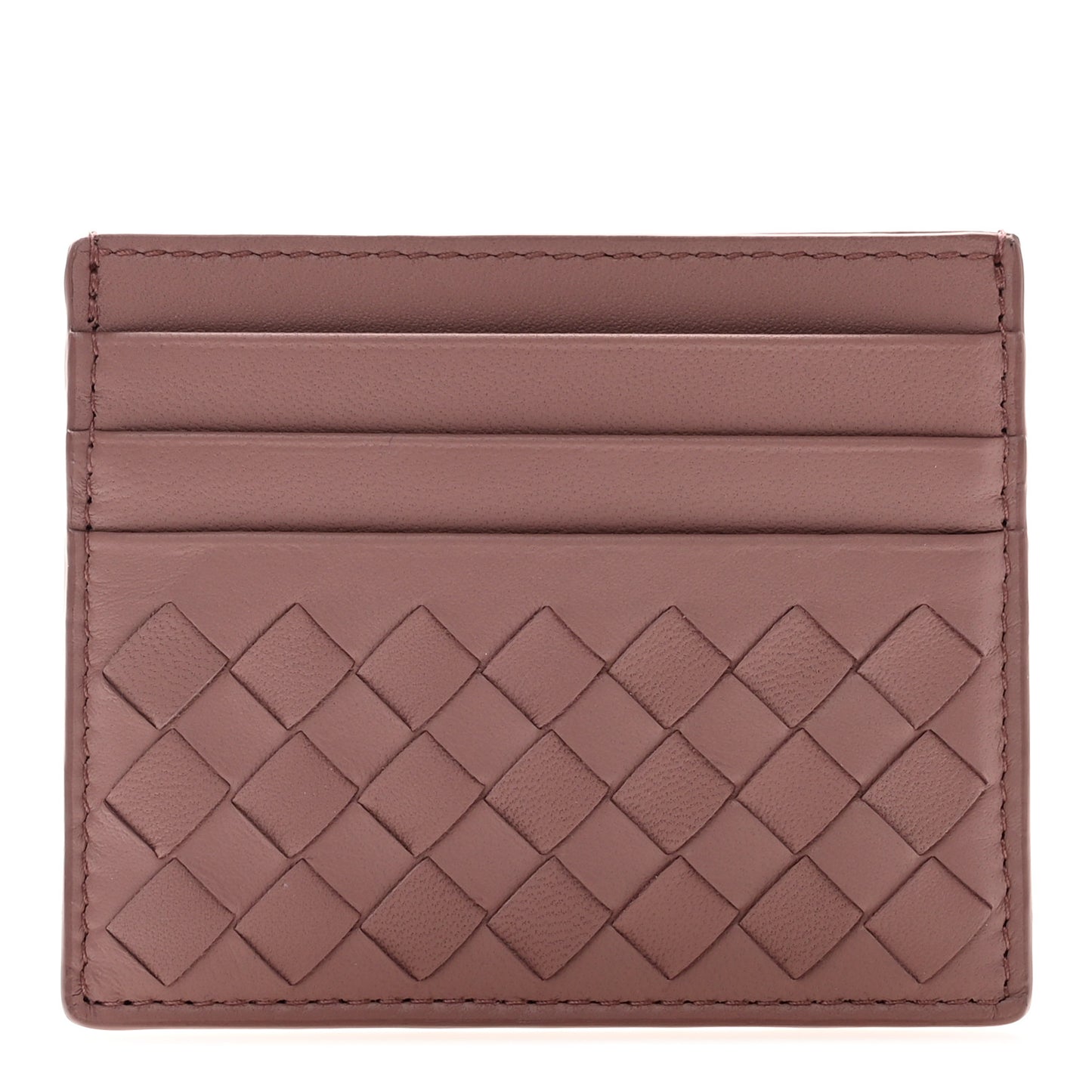 Nappa Intrecciato Card Holder Deco Rose