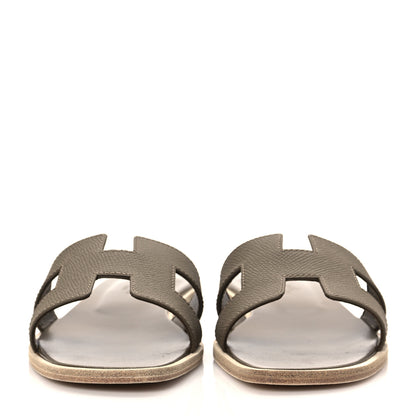 Hermes Epsom Oran Sandals 36.5 Etoupe 2 of 8