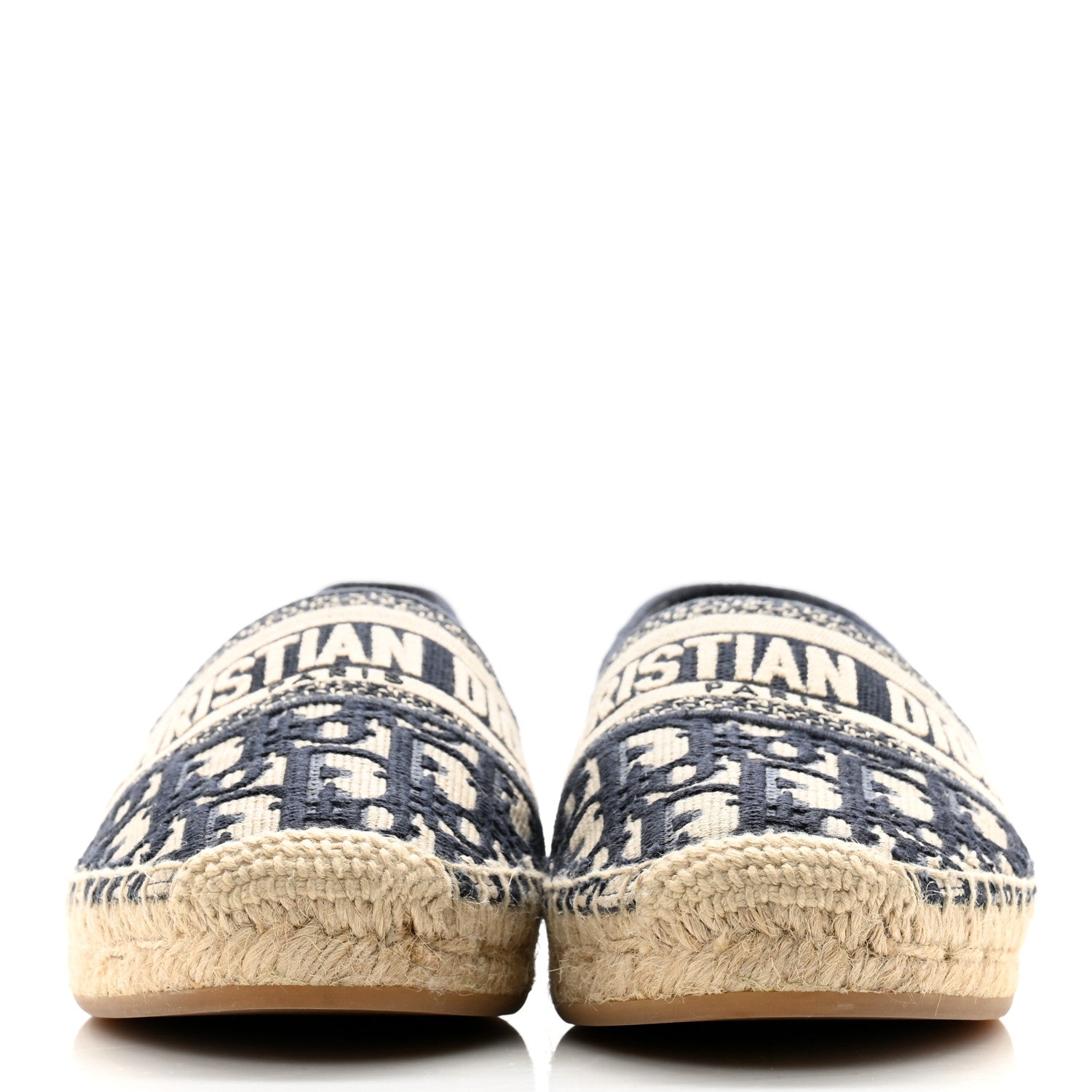 Christian Dior Oblique Embroidered Granville 15mm Espadrilles 38.5 Deep Blue 4 of 20