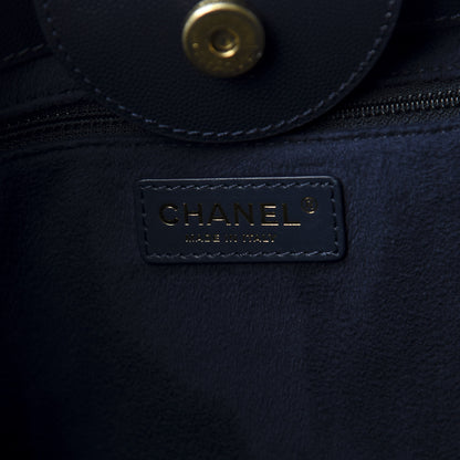 Chanel Caviar Medium Studded Deauville Tote Navy 8 of 11
