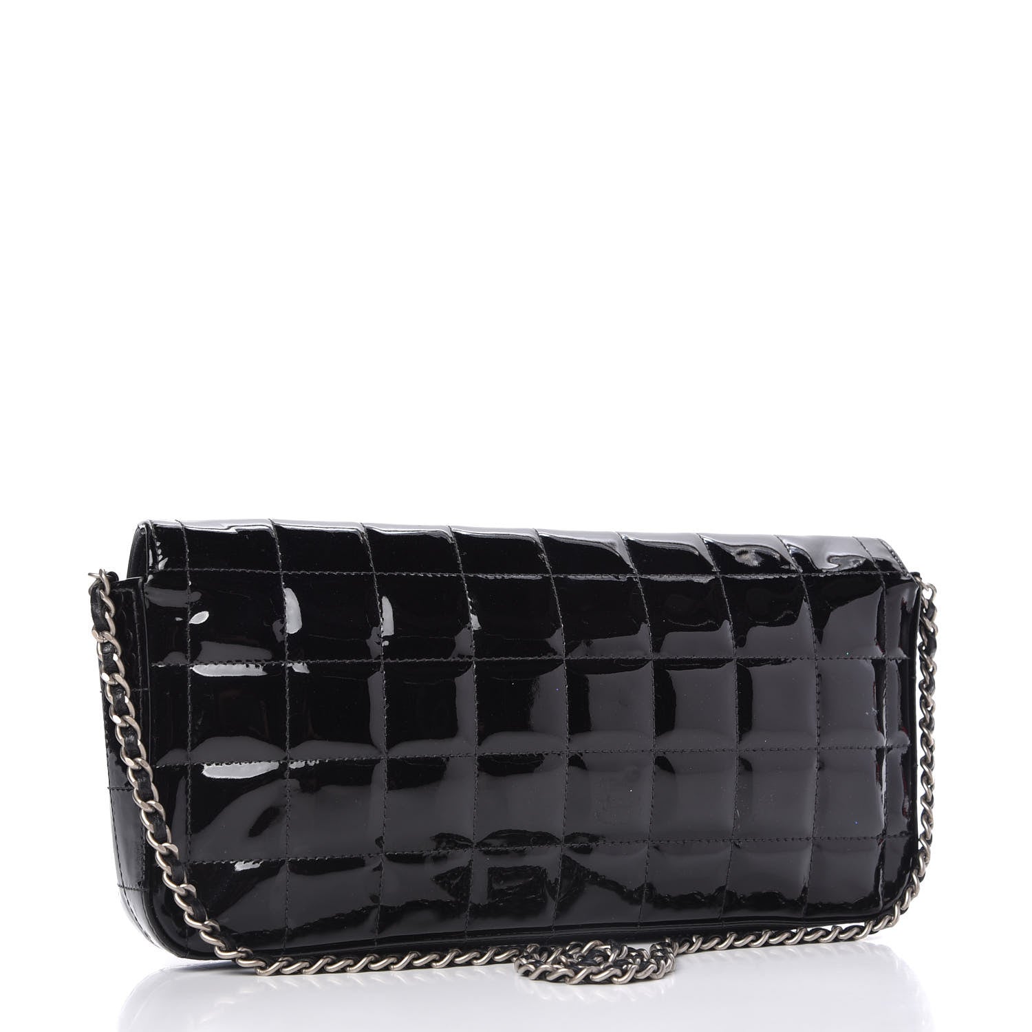 Chanel Patent Quilted East West Chocolate Bar Flap Black 3 of 10