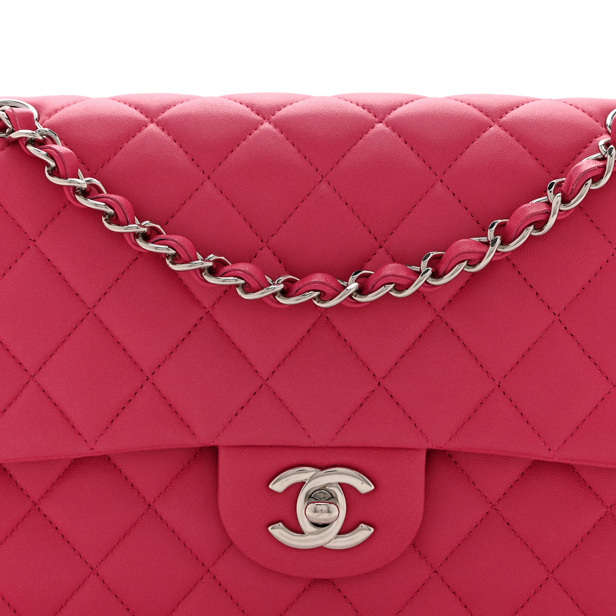 Chanel Lambskin Quilted Medium Double Flap Pink 8 of 10