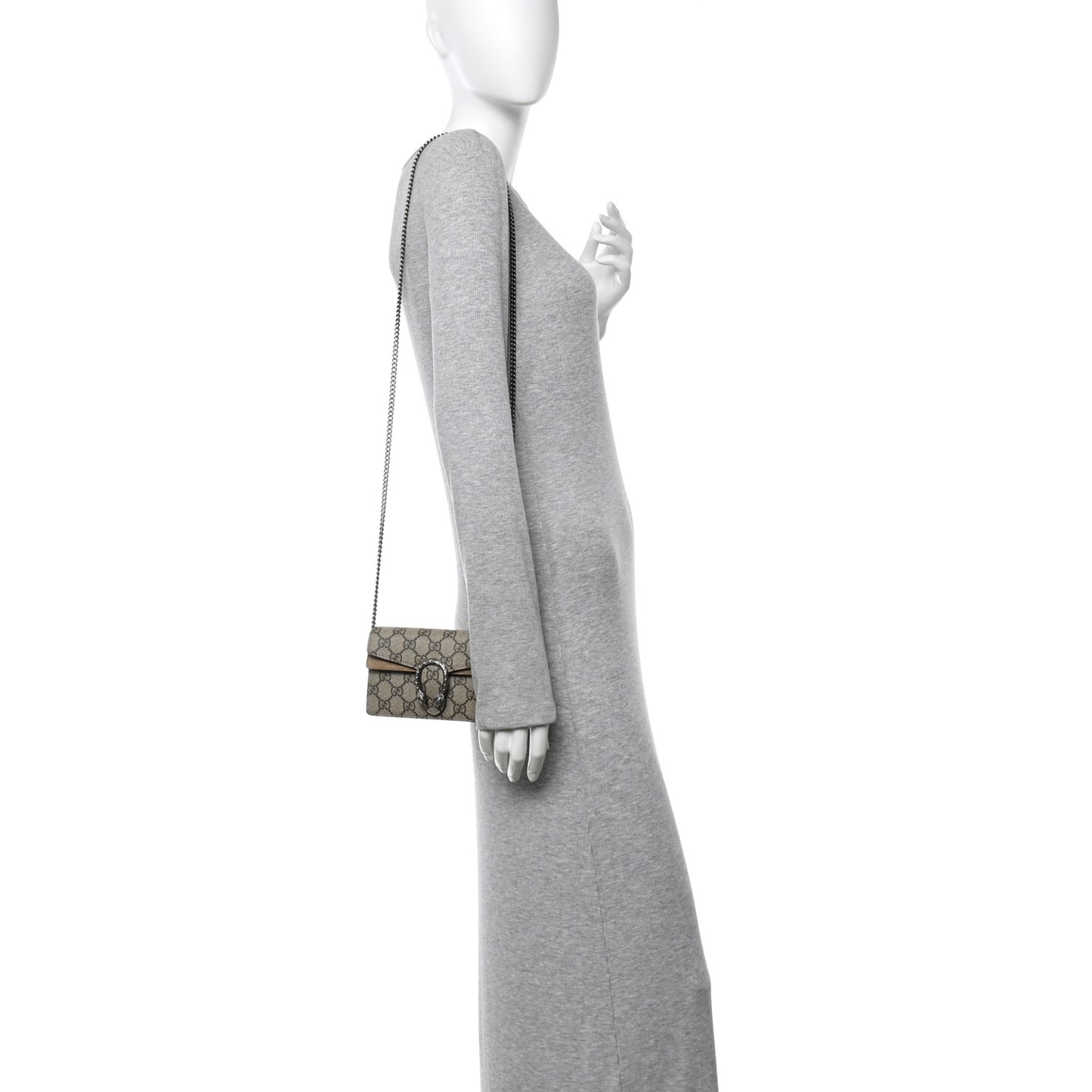 GG Supreme Monogram Super Mini Dionysus Shoulder Bag Taupe